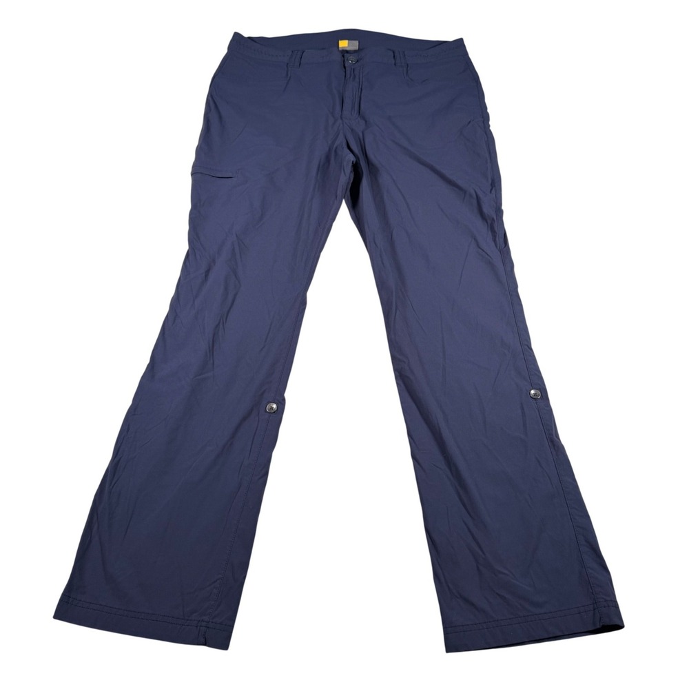 Eddie Bauer Travex Pants Womens 18 (FITS 35x31) Navy Blue Roll-Up Horizon Guide